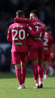 120823 - West Bromwich Albion v Swansea City - Sky Bet Championship - Liam Cullen of Swansea and Josh Ginnelly of Swansea walk off the pitch at the end of the match