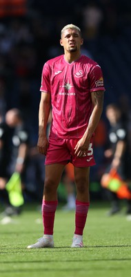 120823 - West Bromwich Albion v Swansea City - Sky Bet Championship - Nathan Wood of Swansea applauds the fans at the end of the match