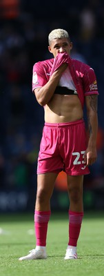 120823 - West Bromwich Albion v Swansea City - Sky Bet Championship - Nathan Wood of Swansea applauds the fans at the end of the match