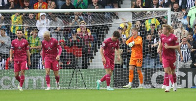 120823 - West Bromwich Albion v Swansea City - Sky Bet Championship - Swansea team reaction to WBA 2nd goal