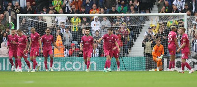 120823 - West Bromwich Albion v Swansea City - Sky Bet Championship - Swansea team reaction to WBA 2nd goal