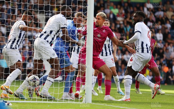 120823 - West Bromwich Albion v Swansea City - Sky Bet Championship - Nathan Wood of Swansea taps in the ball to score their 2nd goal