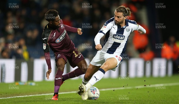130319 - West Bromwich Albion v Swansea City - SkyBet Championship - Jay Rodriguez of West Bromwich Albion is challenged by Nathan Dyer of Swansea City