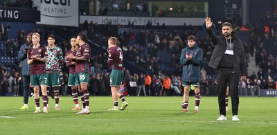 291125 - West Bromwich Albion v Swansea City - Sky Bet Championship -Team applaud travelling fans at the end of the match with new manager Swansea manager Vitor Matos on right