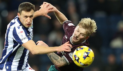 291125 - West Bromwich Albion v Swansea City - Sky Bet Championship - Melker Widell of Swansea and Krstian Bielik of WBA