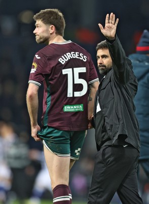291125 - West Bromwich Albion v Swansea City - Sky Bet Championship - Swansea manager Vitor Matos salutes the travelling fans at the end of the match 