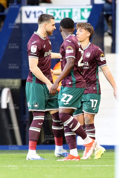 291125 - West Bromwich Albion v Swansea City - Sky Bet Championship - Zan Vipotnik of Swansea and Zeidane Inoussa of Swansea and Goncalo Franco of Swansea celebrate 1st goal