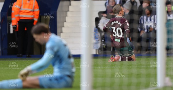 291125 - West Bromwich Albion v Swansea City - Sky Bet Championship - Ethan Galbraith of Swansea celebrates 2nd team goal whilst Goalkeeper Josh Griffiths of Goalkeeper Josh Griffiths of WBA lies grounded