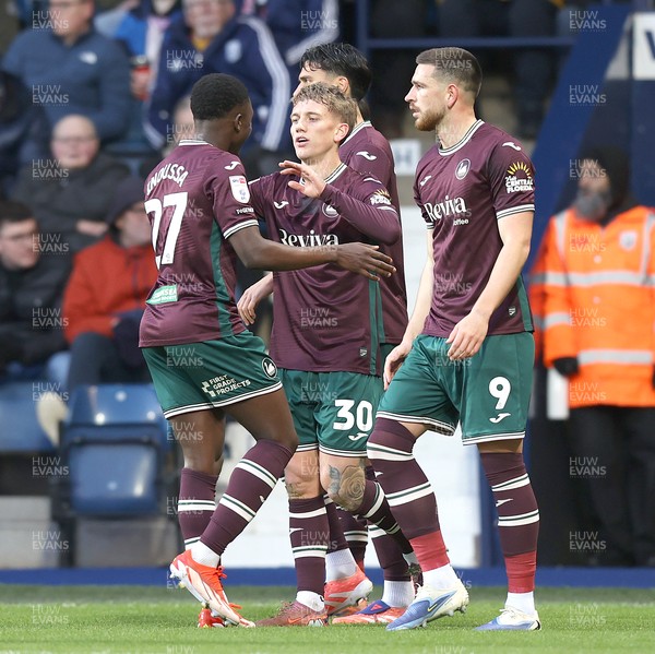 291125 - West Bromwich Albion v Swansea City - Sky Bet Championship - Ethan Galbraith [rt] of Swansea celebrates 2nd team goal with Goncalo Franco of Swansea