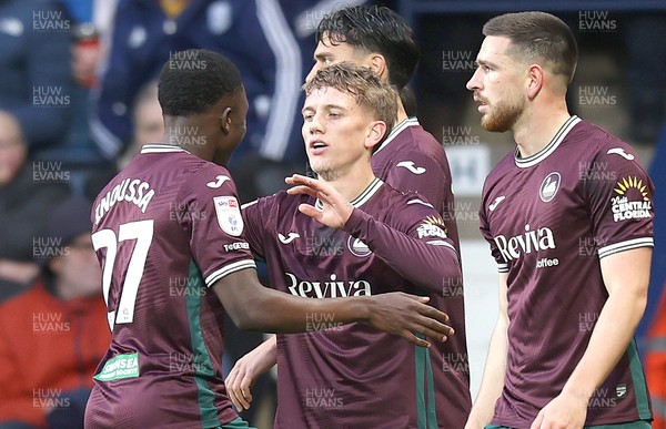 291125 - West Bromwich Albion v Swansea City - Sky Bet Championship - Ethan Galbraith [rt] of Swansea celebrates 2nd team goal with Goncalo Franco of Swansea