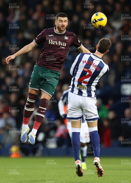 291125 - West Bromwich Albion v Swansea City - Sky Bet Championship - Zan Vipotnik of Swansea and Chris Mepham of WBA