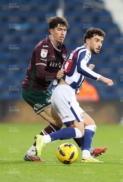 291125 - West Bromwich Albion v Swansea City - Sky Bet Championship - Joshua Key of Swansea and Mikey Johnston of WBA