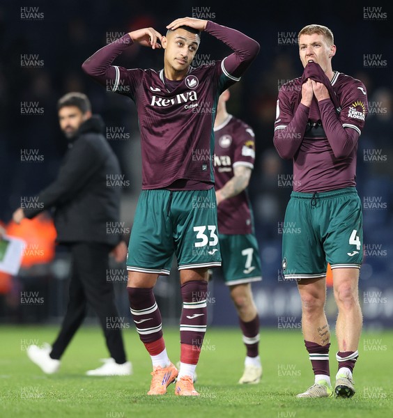 291125 - West Bromwich Albion v Swansea City - Sky Bet Championship - Adam Idah of Swansea and Jay Fulton of Swansea show upset at the end of the match