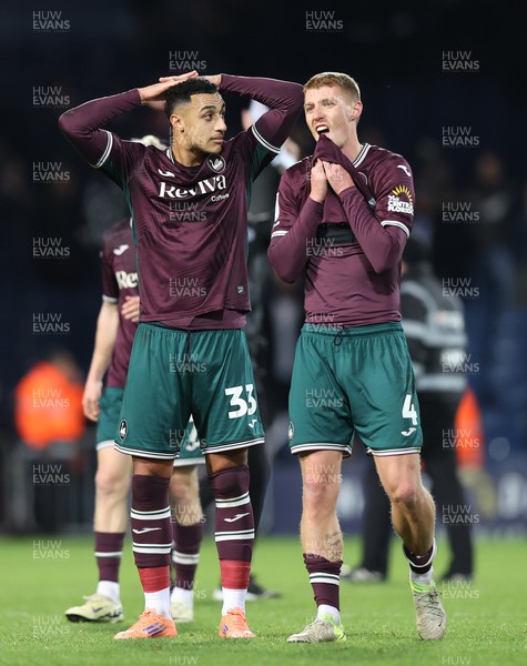 291125 - West Bromwich Albion v Swansea City - Sky Bet Championship - Adam Idah of Swansea and Jay Fulton of Swansea show upset at the end of the match