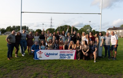 070625 - West Swansea Hawks - Sue Jones captain of West Swansea Hawks with the League Trophy as the team celebrate winning the Admiral Women’s West League Title