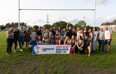 070625 - West Swansea Hawks - Sue Jones captain of West Swansea Hawks with the League Trophy as the team celebrate winning the Admiral Women’s West League Title