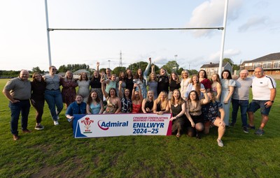 070625 - West Swansea Hawks - Sue Jones captain of West Swansea Hawks with the League Trophy as the team celebrate winning the Admiral Women’s West League Title