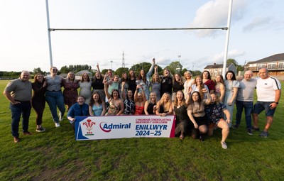 070625 - West Swansea Hawks - Sue Jones captain of West Swansea Hawks with the League Trophy as the team celebrate winning the Admiral Women’s West League Title