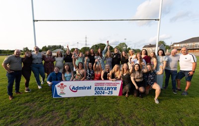 070625 - West Swansea Hawks - Sue Jones captain of West Swansea Hawks with the League Trophy as the team celebrate winning the Admiral Women’s West League Title