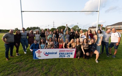 070625 - West Swansea Hawks - Sue Jones captain of West Swansea Hawks with the League Trophy as the team celebrate winning the Admiral Women’s West League Title