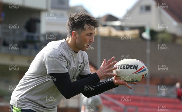 210321 West Wales Raiders v Widnes Vikings, Challenge Cup - Gavin Henson of West Wales Raiders warms up ahead of his rugby league debut against Widnes Vikings