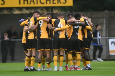 150725 - Weston-Super-Mare v Newport County - Preseason Friendly - Newport huddle
