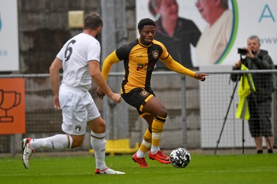 150725 - Weston-Super-Mare v Newport County - Preseason Friendly - Bobby Kamwa of Newport County