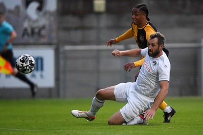 150725 - Weston-Super-Mare v Newport County - Preseason Friendly - Moses-Alexander Walker of Newport County scores the first goal of the game