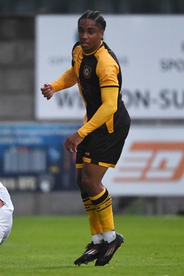 150725 - Weston-Super-Mare v Newport County - Preseason Friendly - Moses-Alexander Walker of Newport County scores the first goal of the game