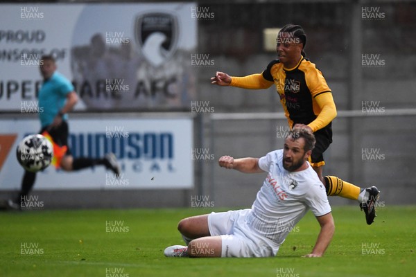 150725 - Weston-Super-Mare v Newport County - Preseason Friendly - Moses-Alexander Walker of Newport County scores the first goal of the game