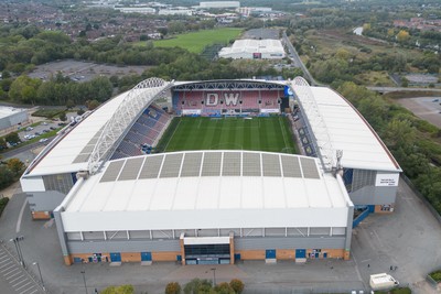 270925 - Wigan Athletic v Cardiff City - Sky Bet League 1 -  A general aerial view of The Brick Community Stadium, Home of Wigan Athletic