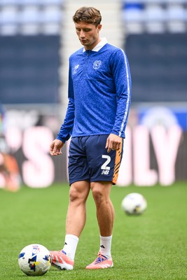 270925 - Wigan Athletic v Cardiff City - Sky Bet League 1 -  William Fish of Cardiff City comes out for the pre match warm ups
