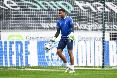 270925 - Wigan Athletic v Cardiff City - Sky Bet League 1 -  Nathan Trott of Cardiff City during the pre-game warmup