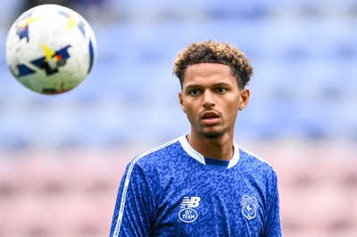 270925 - Wigan Athletic v Cardiff City - Sky Bet League 1 -  Omari Kellyman of Cardiff City during the pre-game warmup