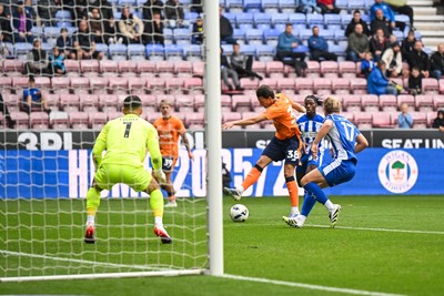 270925 - Wigan Athletic v Cardiff City - Sky Bet League 1 -  Perry Ng of Cardiff City scores a goal