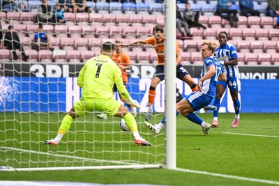 270925 - Wigan Athletic v Cardiff City - Sky Bet League 1 -  Perry Ng of Cardiff City scores a goal