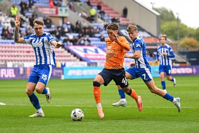 270925 - Wigan Athletic v Cardiff City - Sky Bet League 1 -  Cian Ashford of Cardiff City makes a break with the ball