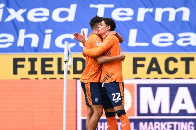 270925 - Wigan Athletic v Cardiff City - Sky Bet League 1 -  Yousef Salech of Cardiff City celebrates his goal to make it 2-0
