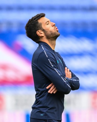 270925 - Wigan Athletic v Cardiff City - Sky Bet League 1 -   Brian Barry-Murphy, Manager of Cardiff City is relieved at the end of the game