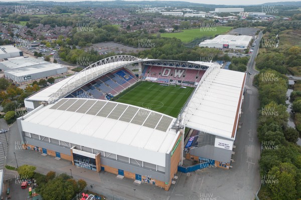 270925 - Wigan Athletic v Cardiff City - Sky Bet League 1 -  A general aerial view of The Brick Community Stadium, Home of Wigan Athletic