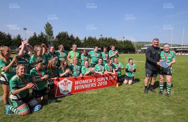 190518 - Women's National Super Cup Finals Day - Plate Final, Seven Sisters v Whitland  - Whitland celebrate after winning the Plate Final
