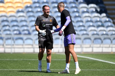 120725 - Worcester City v Newport County - Preseason Friendly - Newport County Goalkeeper Coach, Lee Kendall and Nik Tzanev of Newport County