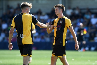 120725 - Worcester City v Newport County - Preseason Friendly - Oliver Greaves of Newport County celebrates scoring a goal with team mates