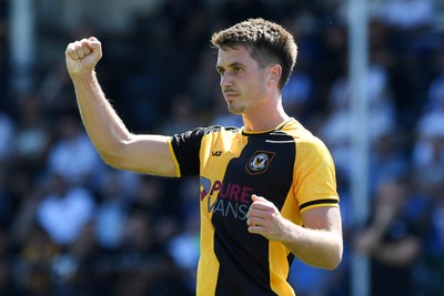 120725 - Worcester City v Newport County - Preseason Friendly - Oliver Greaves of Newport County celebrates after he scores the first goal of the game