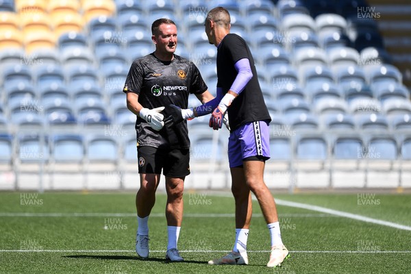 120725 - Worcester City v Newport County - Preseason Friendly - Newport County Goalkeeper Coach, Lee Kendall and Nik Tzanev of Newport County