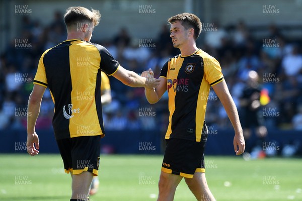120725 - Worcester City v Newport County - Preseason Friendly - Oliver Greaves of Newport County celebrates scoring a goal with team mates