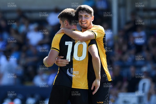 120725 - Worcester City v Newport County - Preseason Friendly - Oliver Greaves of Newport County celebrates scoring a goal with team mates