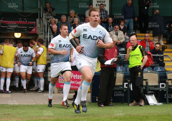 170813 Worcester v Cardiff Blues - Pre-season friendly -Blues' Matthew Rees leads out the team