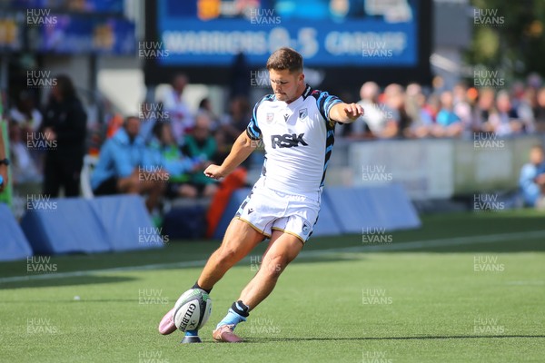 050926 - Worcester Warriors v Cardiff Rugby - Preseason Friendly - Callum Sheedy of Cardiff kicks a goal