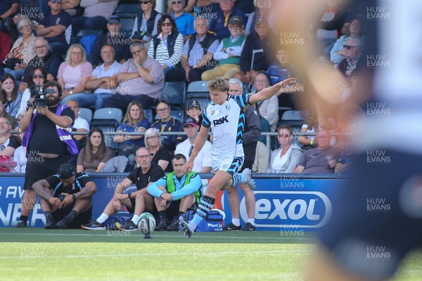 050926 - Worcester Warriors v Cardiff Rugby - Preseason Friendly - Jacob Beetham of Cardiff takes over kicking duties in the second half